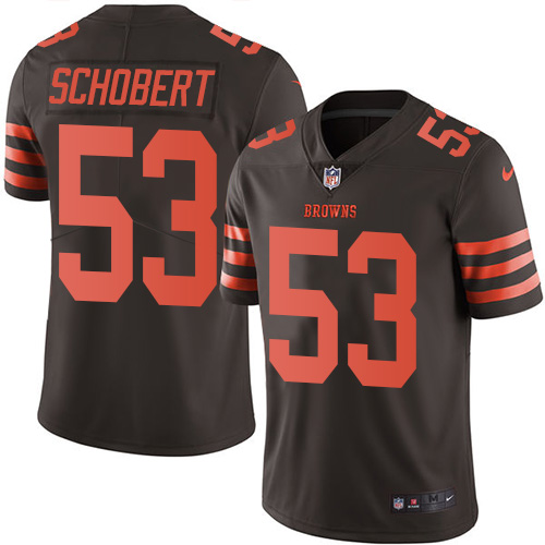Nike Browns #53 Joe Schobert Brown Men's Stitched NFL Limited Rush Jersey - Click Image to Close